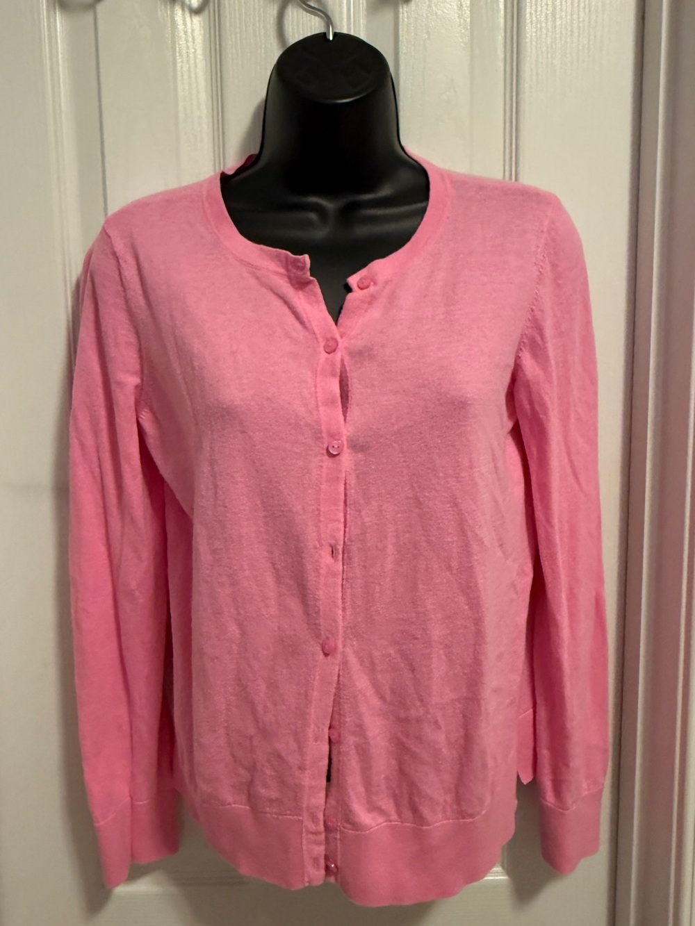 Loft Pink Women's Crewneck Button Cardigan Sweater